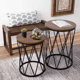 House 2-Pack Modern Heavy Duty Small Square Side/End Table/Night Stand/Coffee Table for Dormitory 